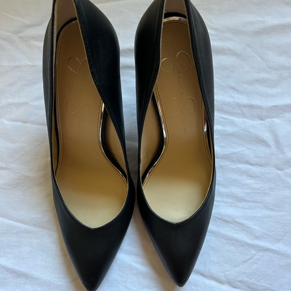 Jessica Simpson Black Leather Haneh Pump Sz 8 1/2 (39) Women’s - Picture 11 of 13